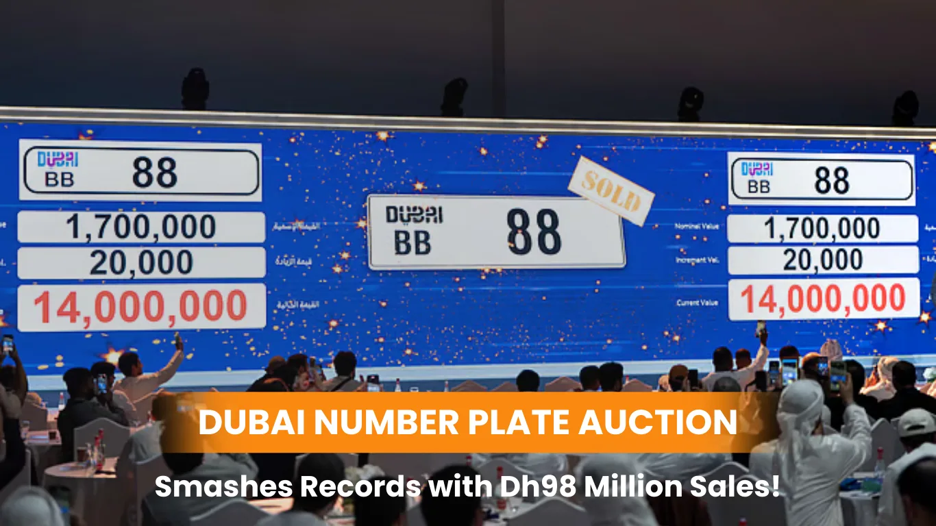 Dubai Number Plate Auction Smashes Records with Dh98 Million Sales!