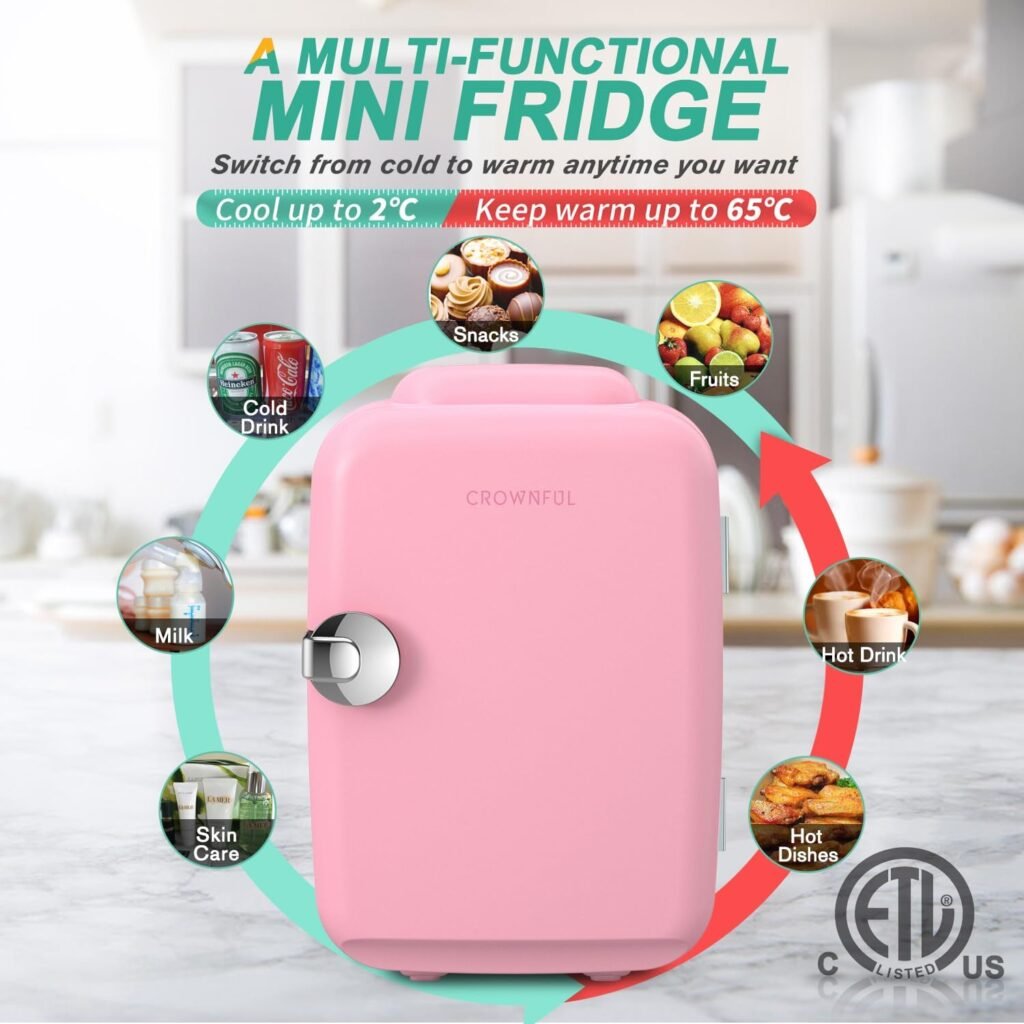 CROWNFUL Mini Fridge