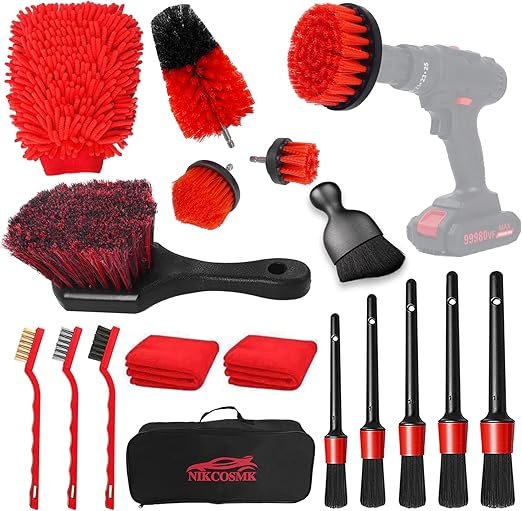 18-Piece Car Detailing Brush Set