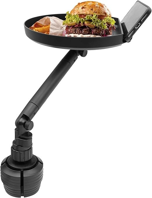 Macally Cup Holder Tray- Perfect Adjustable Car Food Tray