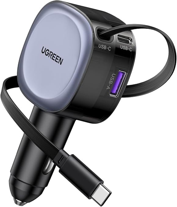 UGREEN 75W Retractable Car Charger