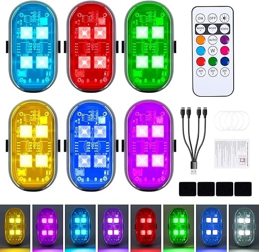 6PCS Wireless LED Lights