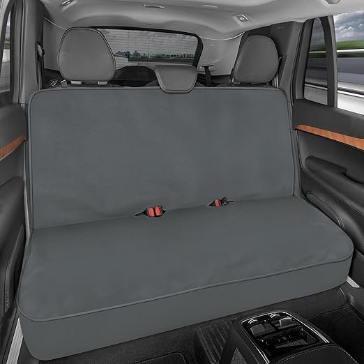 BDK Motor Trend Aquashield Gray Waterproof Rear Bench Car Seat Cover