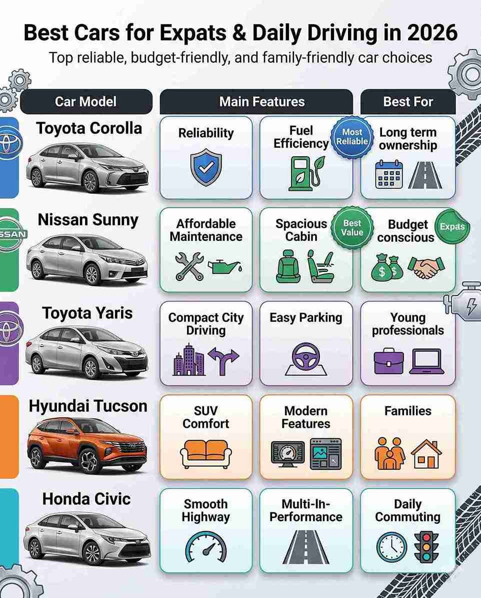 Best Cars for New Expats Moving to Dubai in 2026