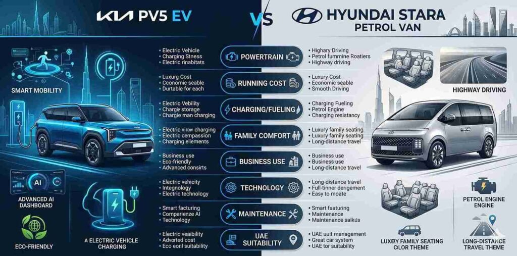 Kia PV5 vs Hyundai Staria Feature Comparison