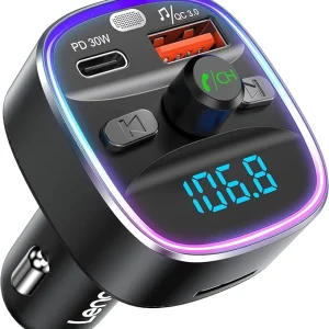 LENCENT-Bluetooth-5.4-FM-Transmitter-Car-Adapter